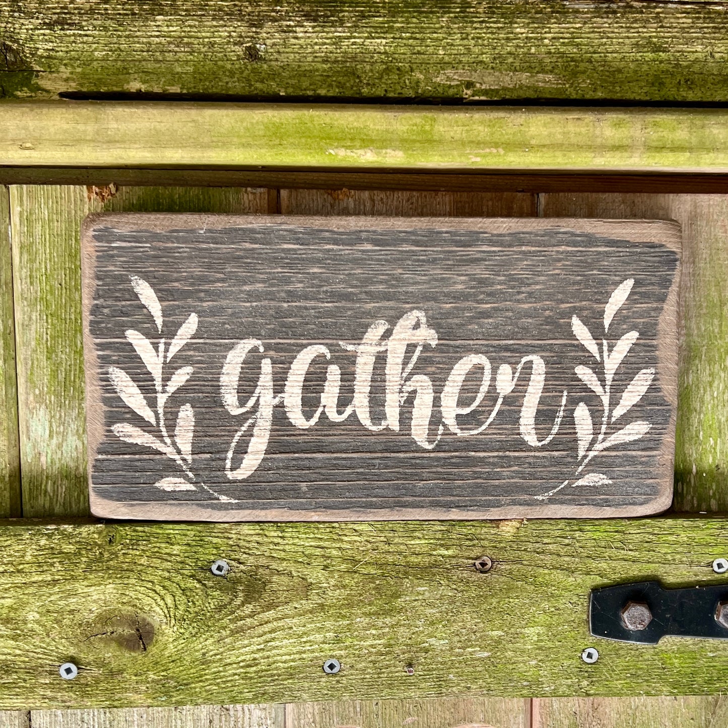 Gather Farmhouse Rustic Wood Fall Home Decor Sign