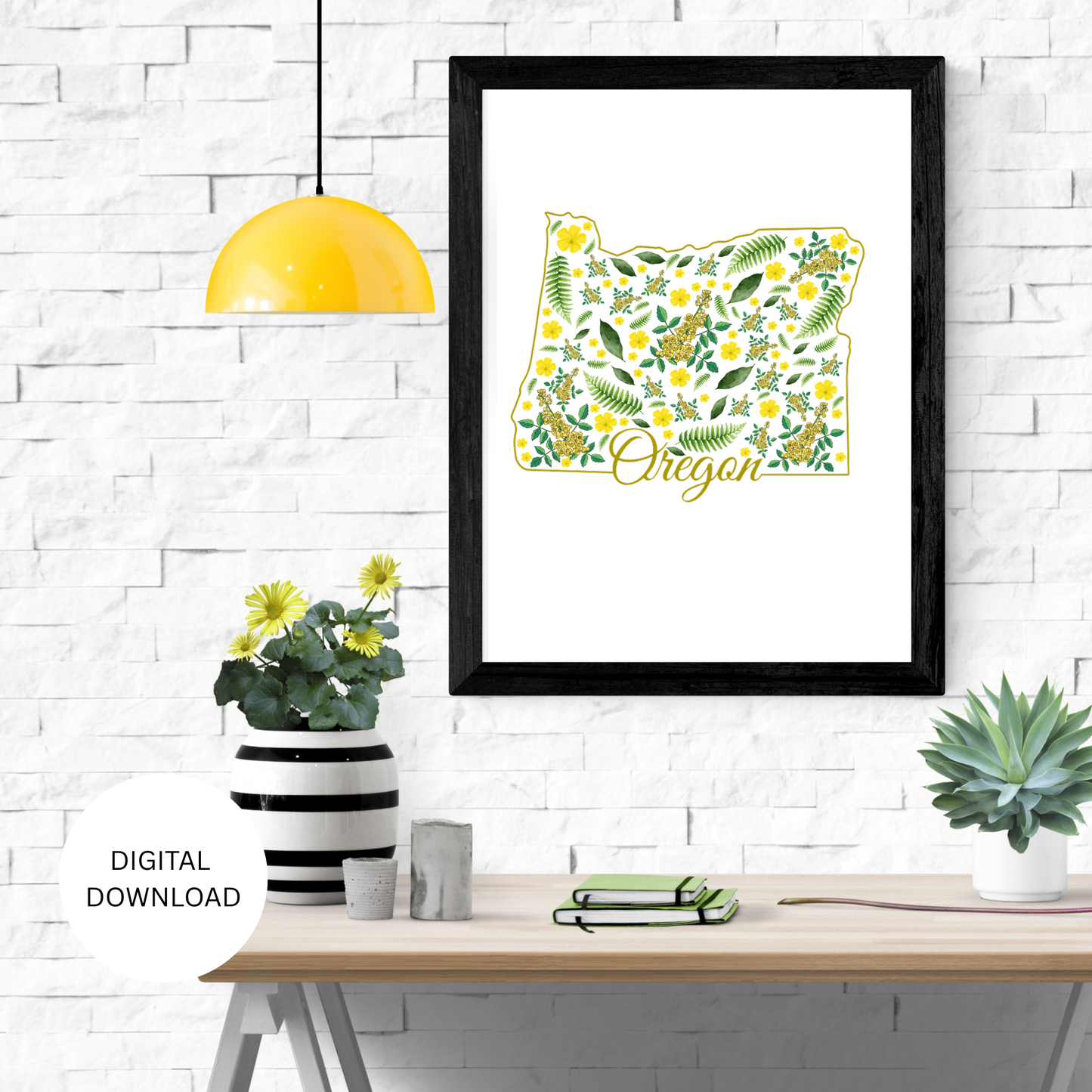 Oregon State & State Flower Printable Wall Art – Digital Download