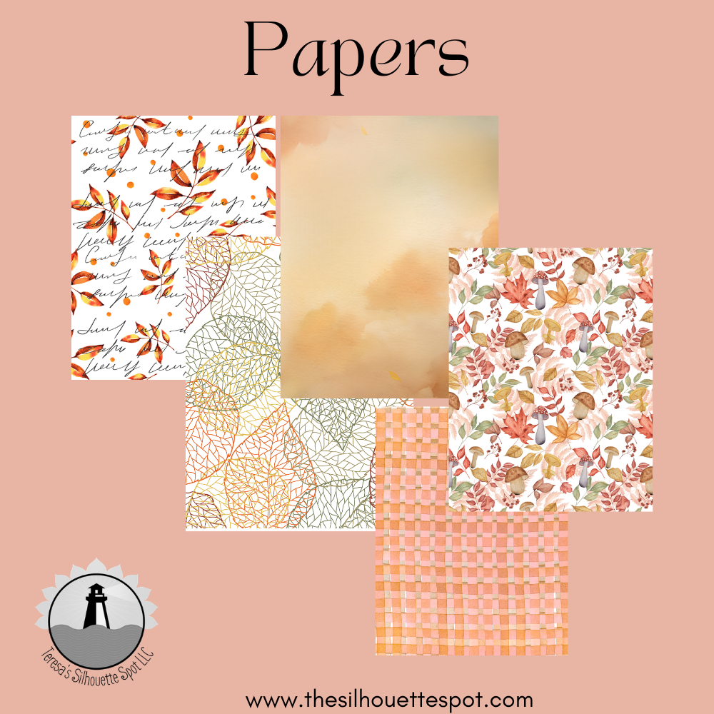 Fall Collage Paper for Dollar Tree Charger:Digital Download