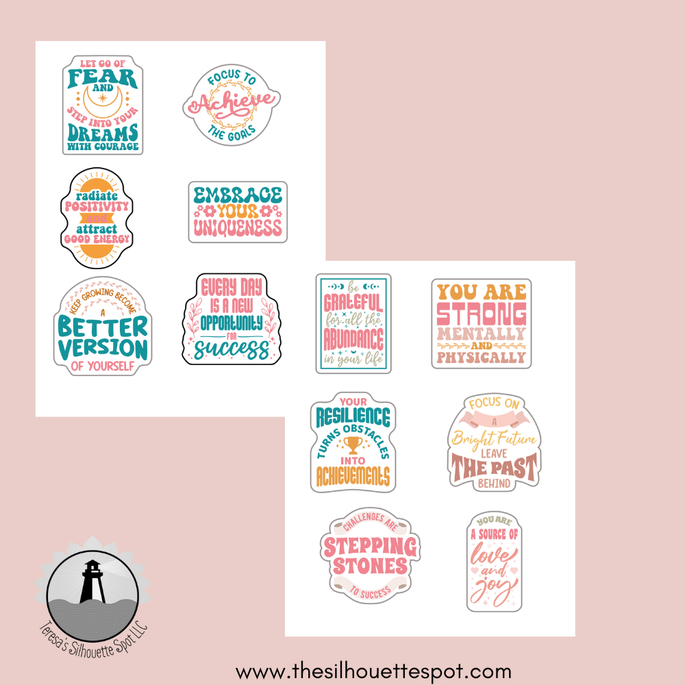 Boho Inspirational Stickers Digital Download