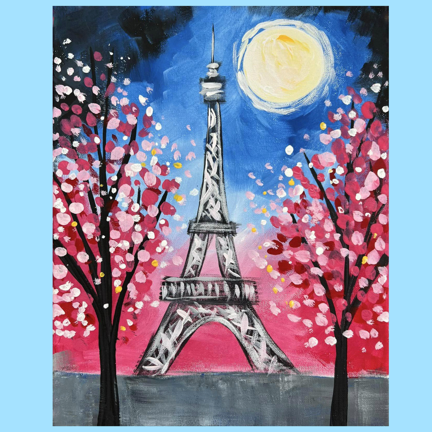 How to Paint a Spring Eiffel Tower Complete Art Kit