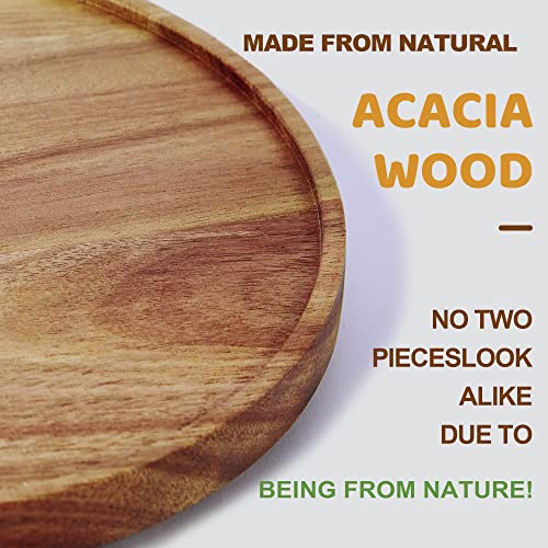 12-inch Acacia Wood Lazy Susan Organizers, 2 Pack, Lazy Susan Turntable for Cabinet, Kitchen Turntable Storage for Table, Countertop, Pantry