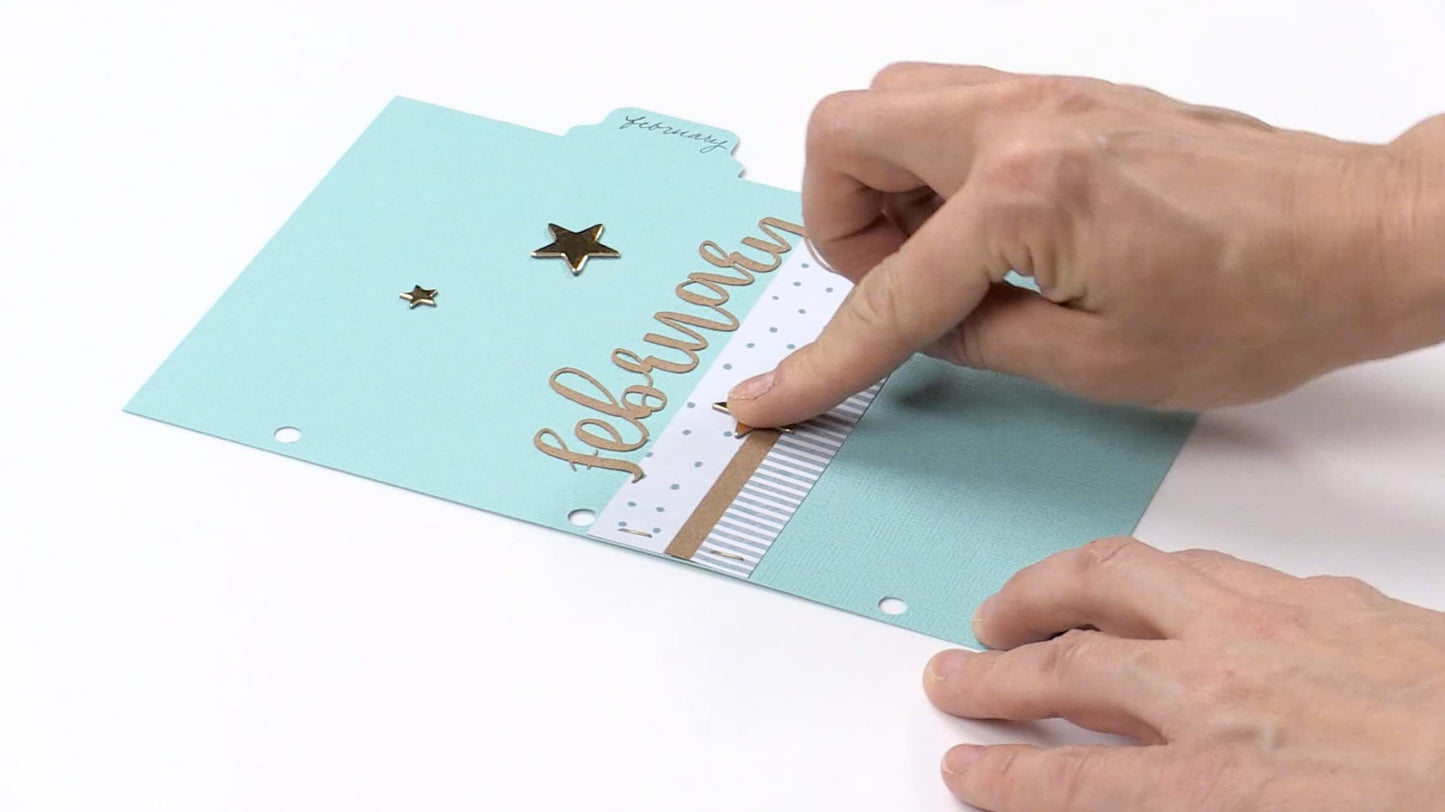 We R Memory Keepers Tab Paper Punch, Blue, with Sticker Sheets, Create Custom DIY Tabs, Easy to Use, Organize Files, Planners, Journals, Notebooks