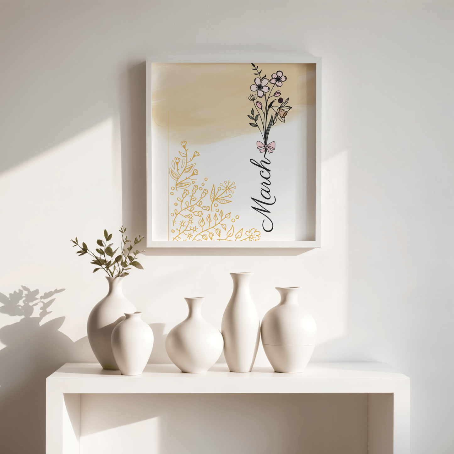 Boho March Printable Art Bundle — 96 File Digital Download