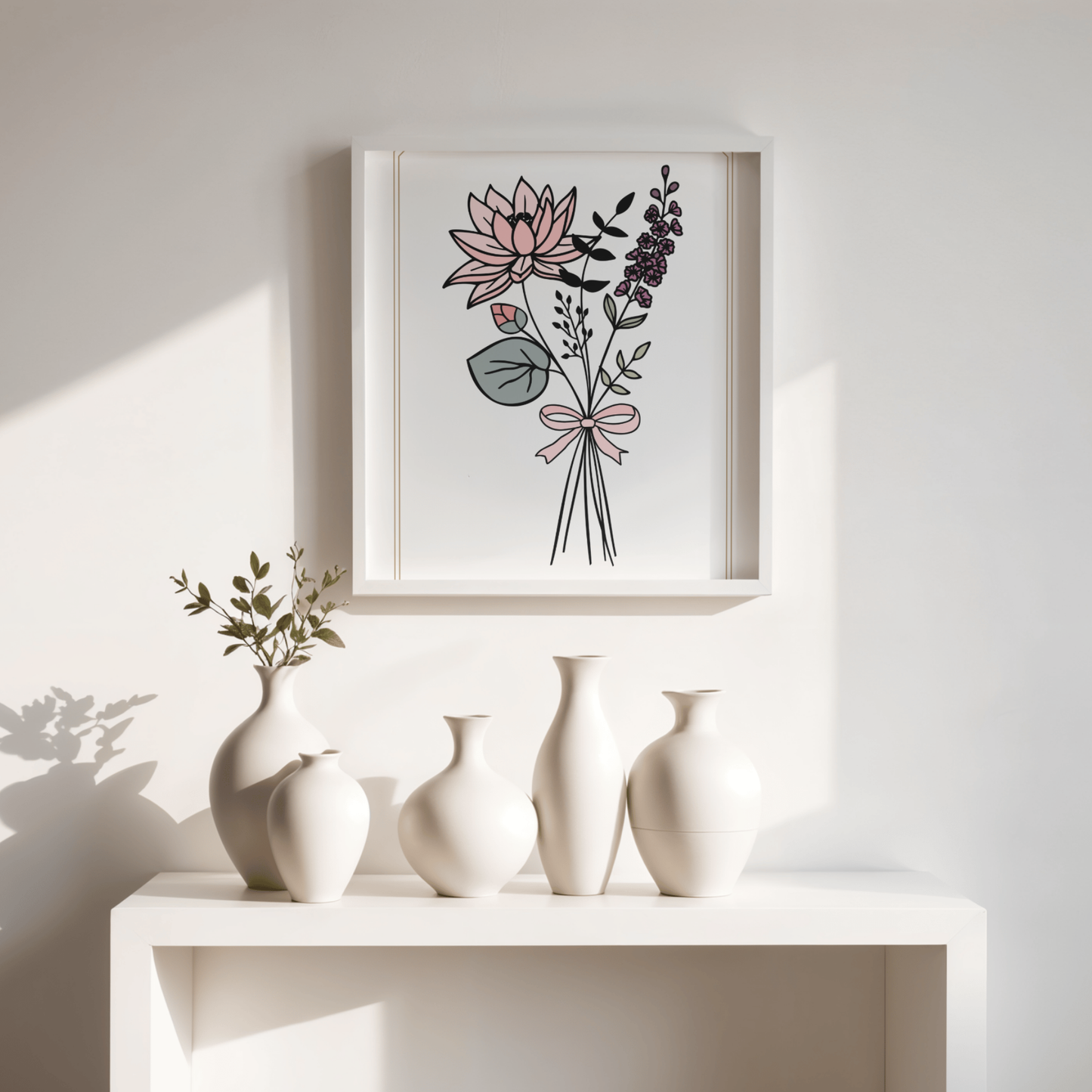 Boho July Birthday Flower Printable Art Bundle — 48 File Digital Download