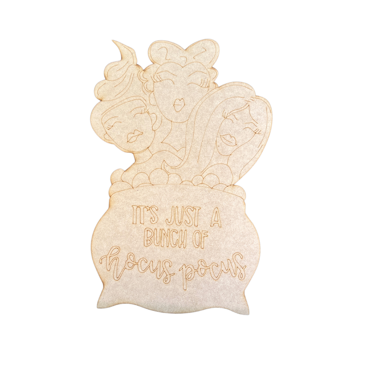 3 Witches Wood Cutout Door Hanger Halloween DIY Project