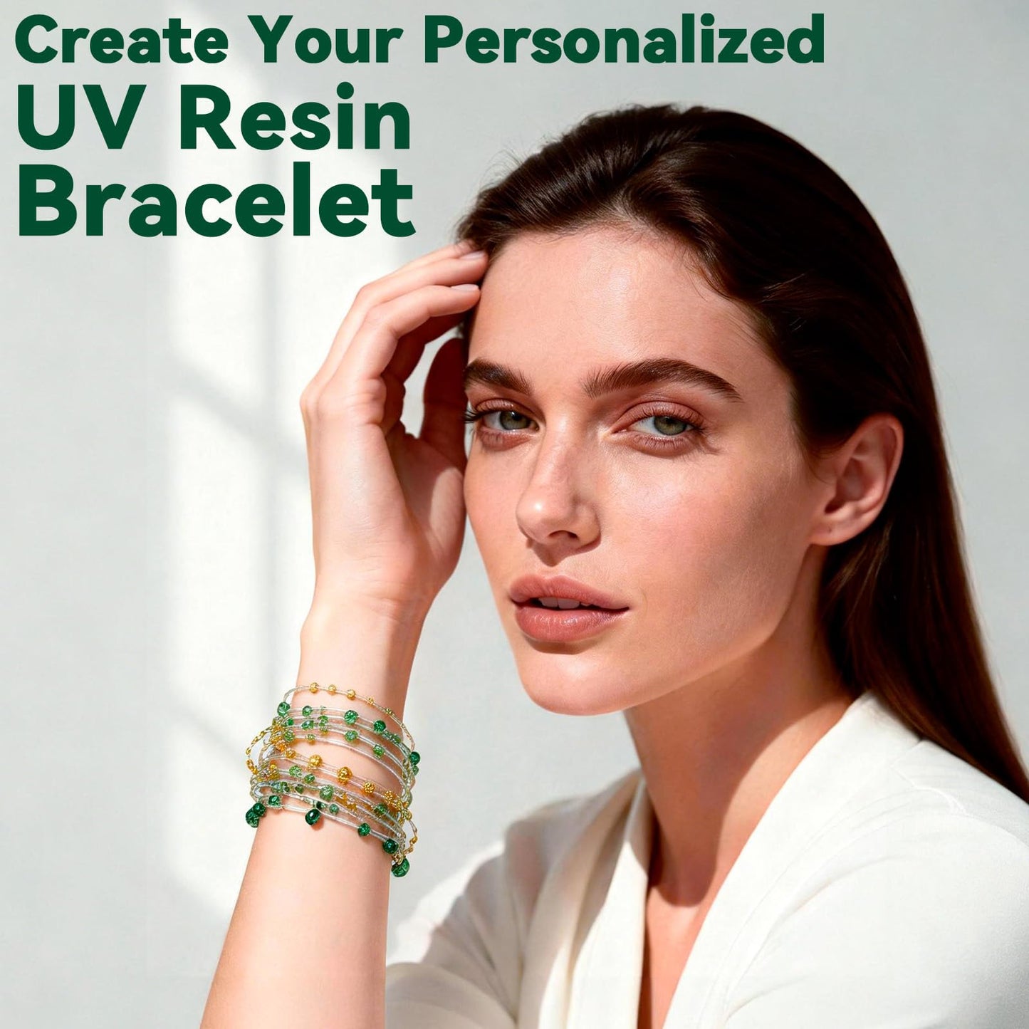 LET'S RESIN UV Resin with Light,Upgraded 200g Crystal Clear&Low Odor,UV Light,Silicone Mat,Ultraviolet Epoxy Resin Hard, Starter Kit for Jewelry,Craft Decor, Keychain Making