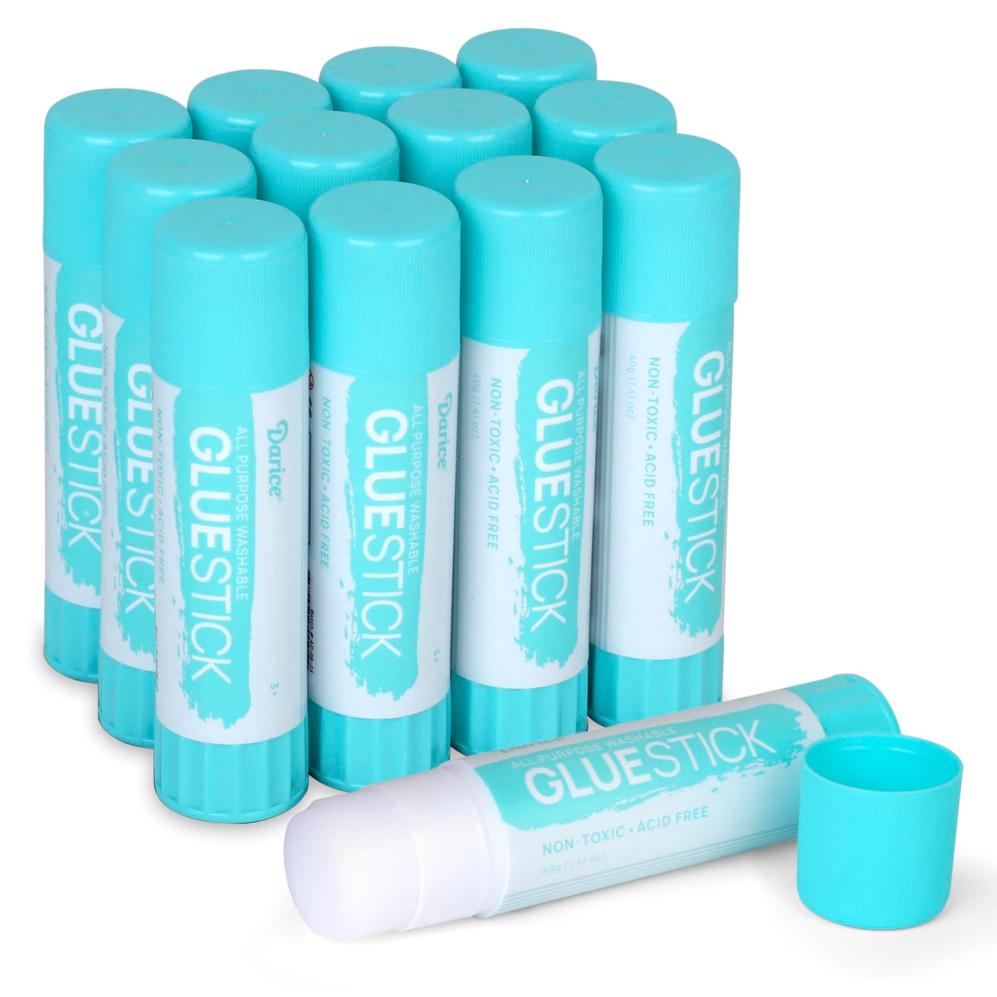 Darice 12 Jumbo Glue Sticks, 1.4 Oz All Purpose Stick Glue, Strong Hold, Easy Stick, Quick Drying, Non-Toxic, Scrapbooking Supplies for Home, School and Office