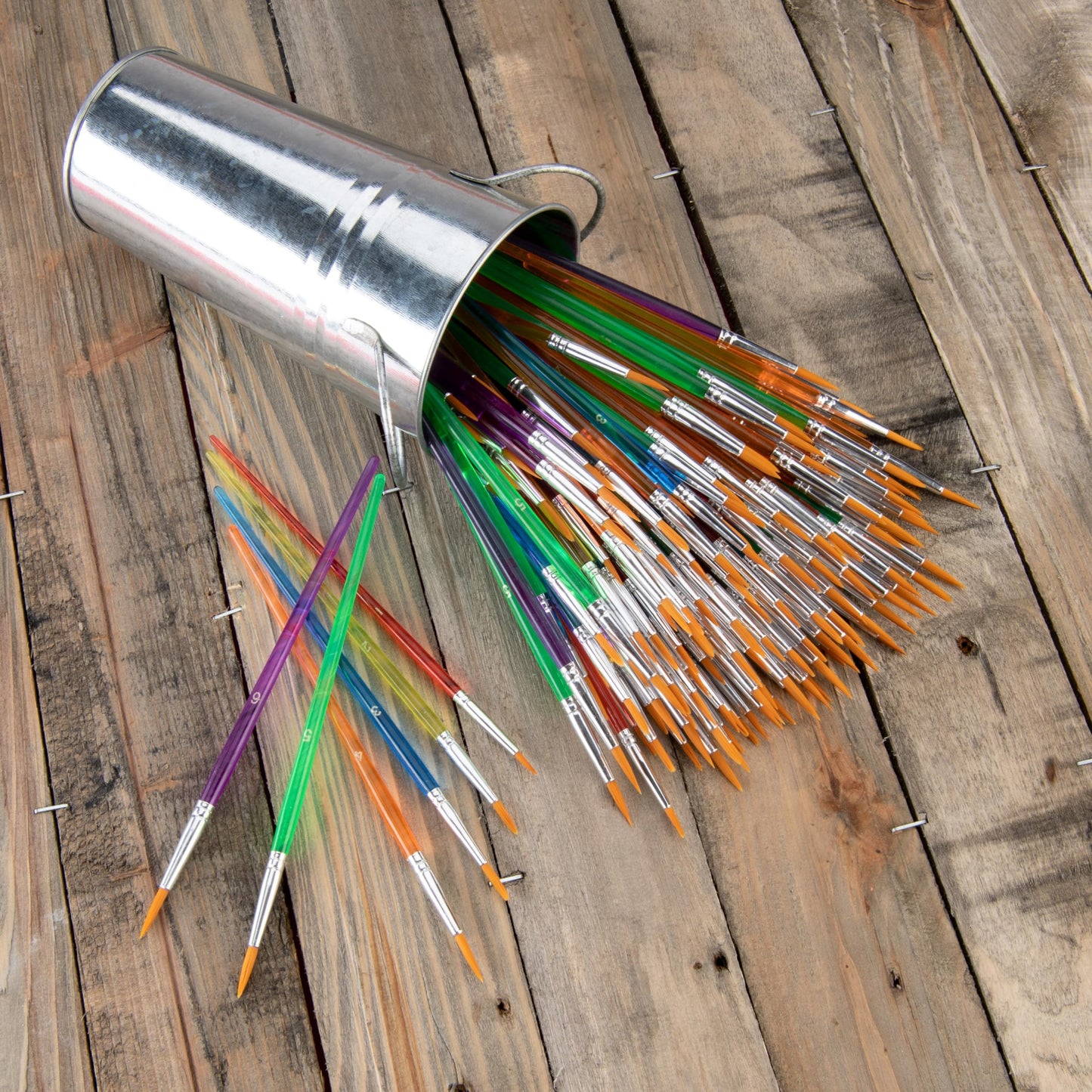 Royal and Langnickel Round Taklon Variety Brushes Classroom Canister Set - Gold (Pack of 144)