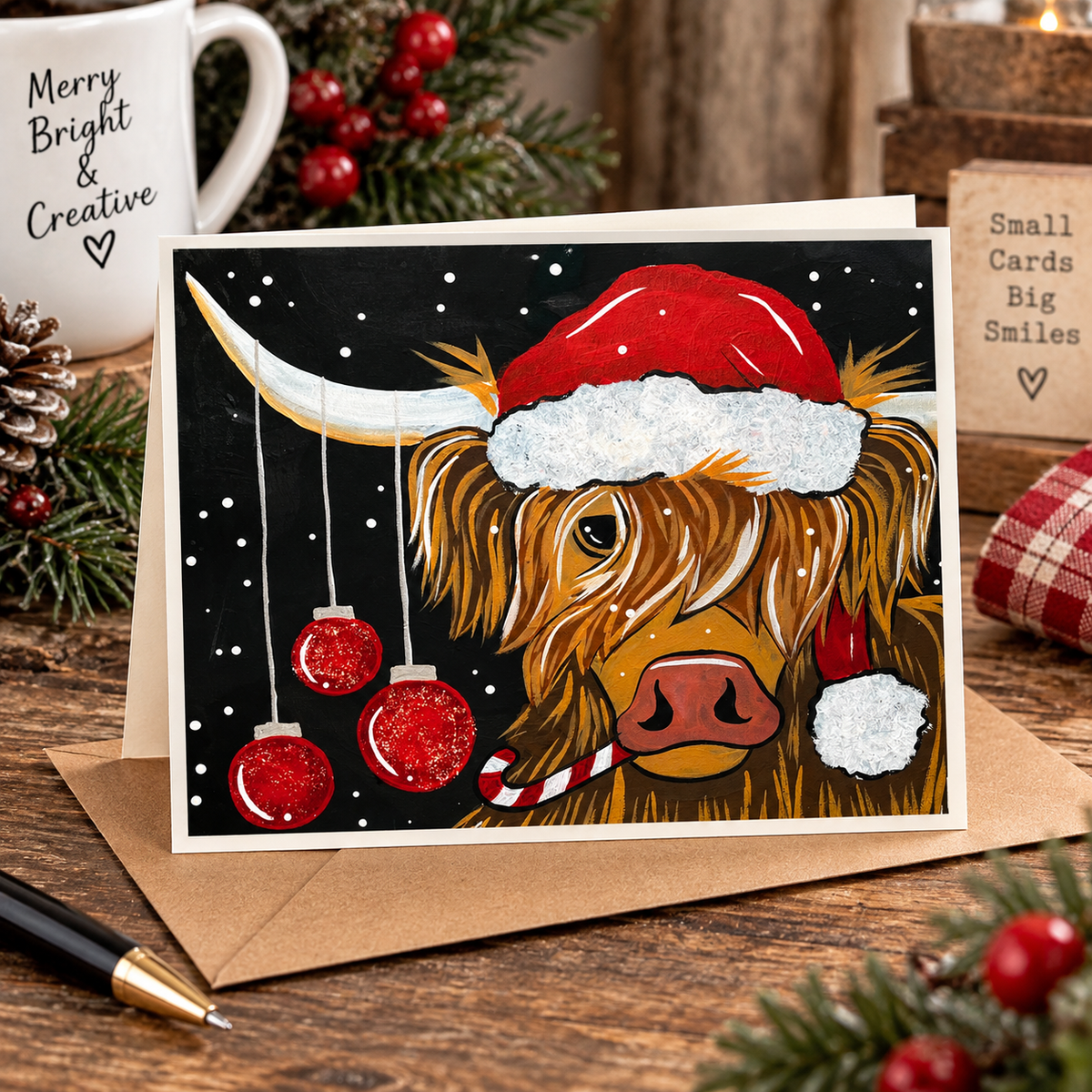 Highlander Cow Video Tutorial for Paint Night Holiday Party