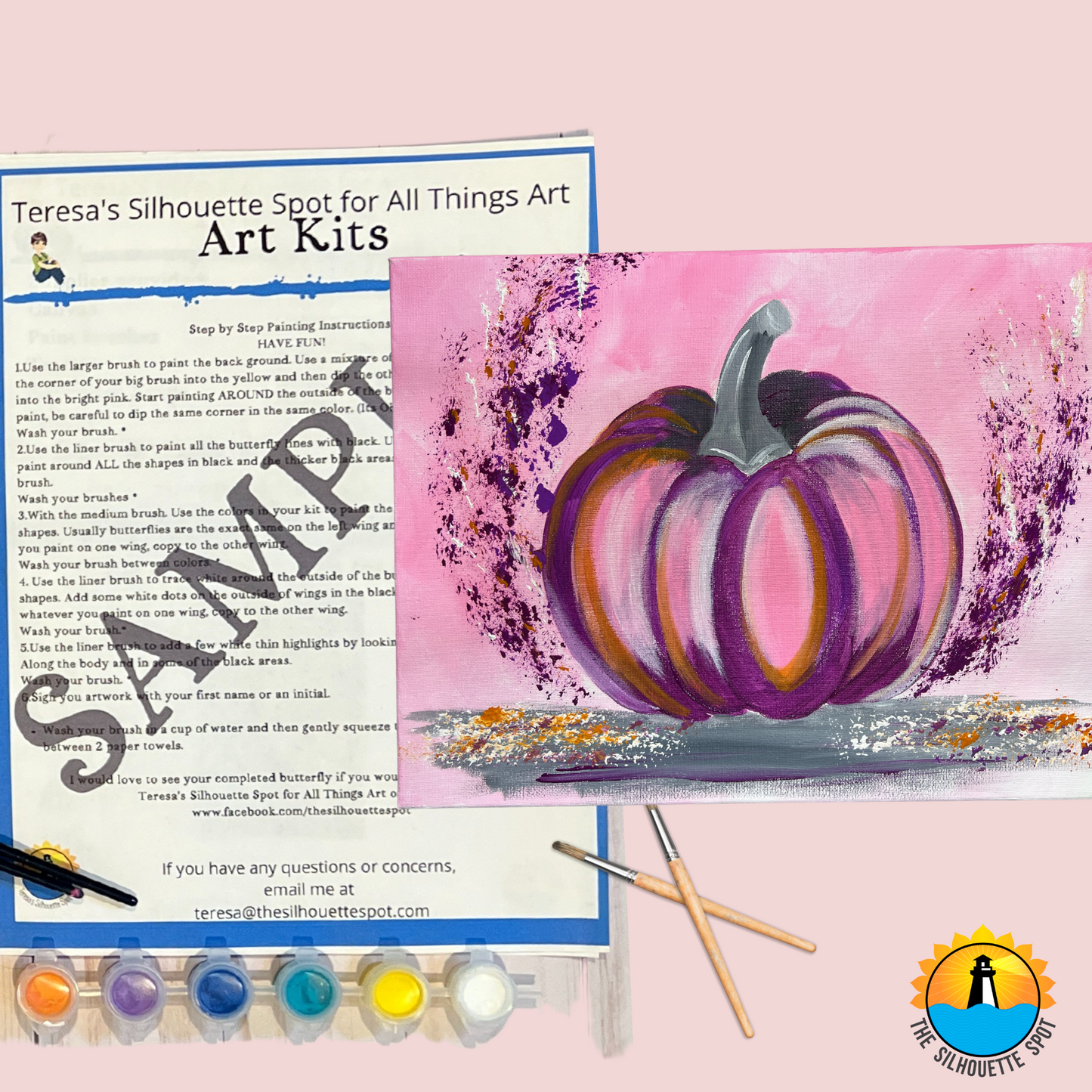 Pink Pumpkin for Breast Cancer Awareness Complete Art Kit