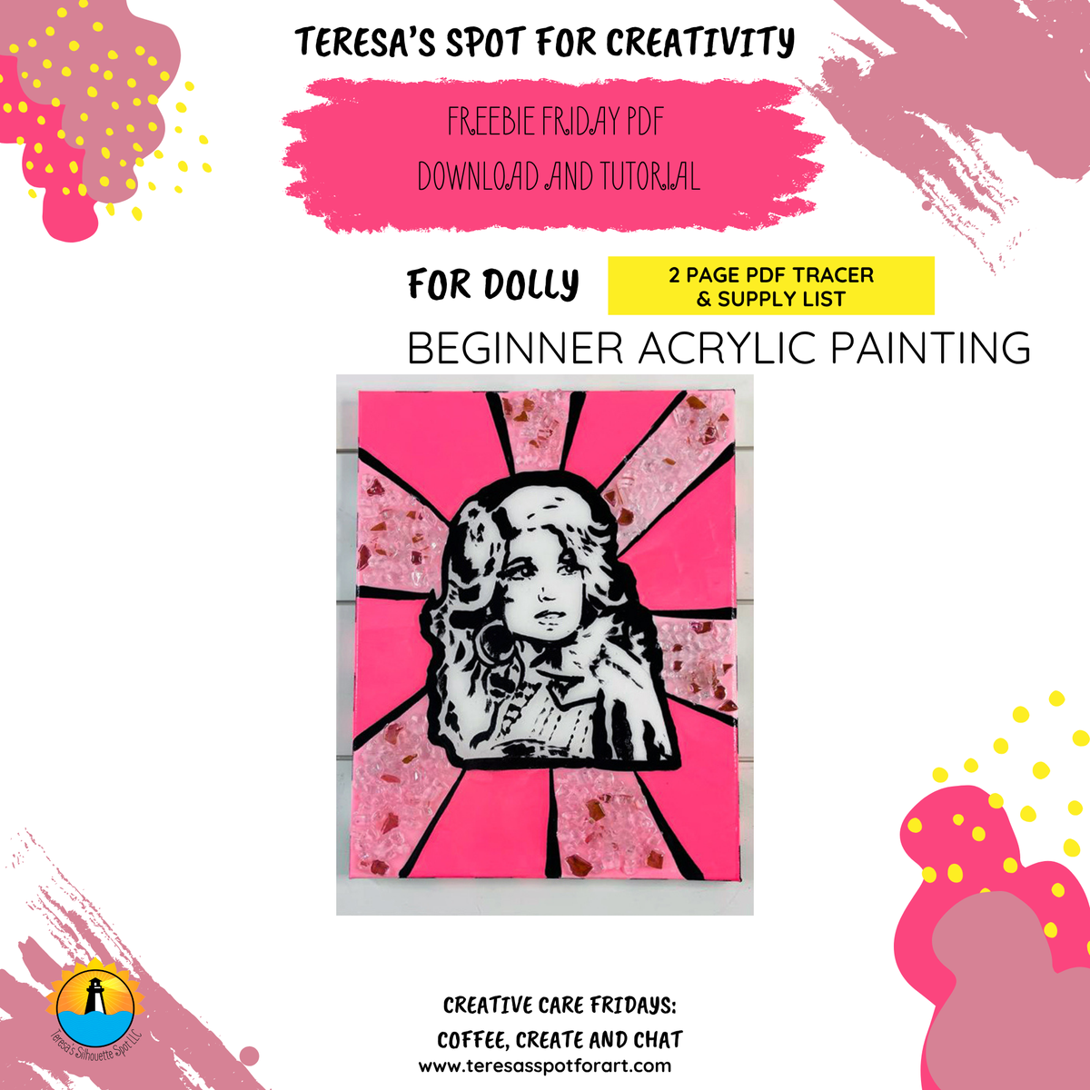 Dolly Parton Tribute: Beginner Acylic Painting Tracer Stencil n& Supply List