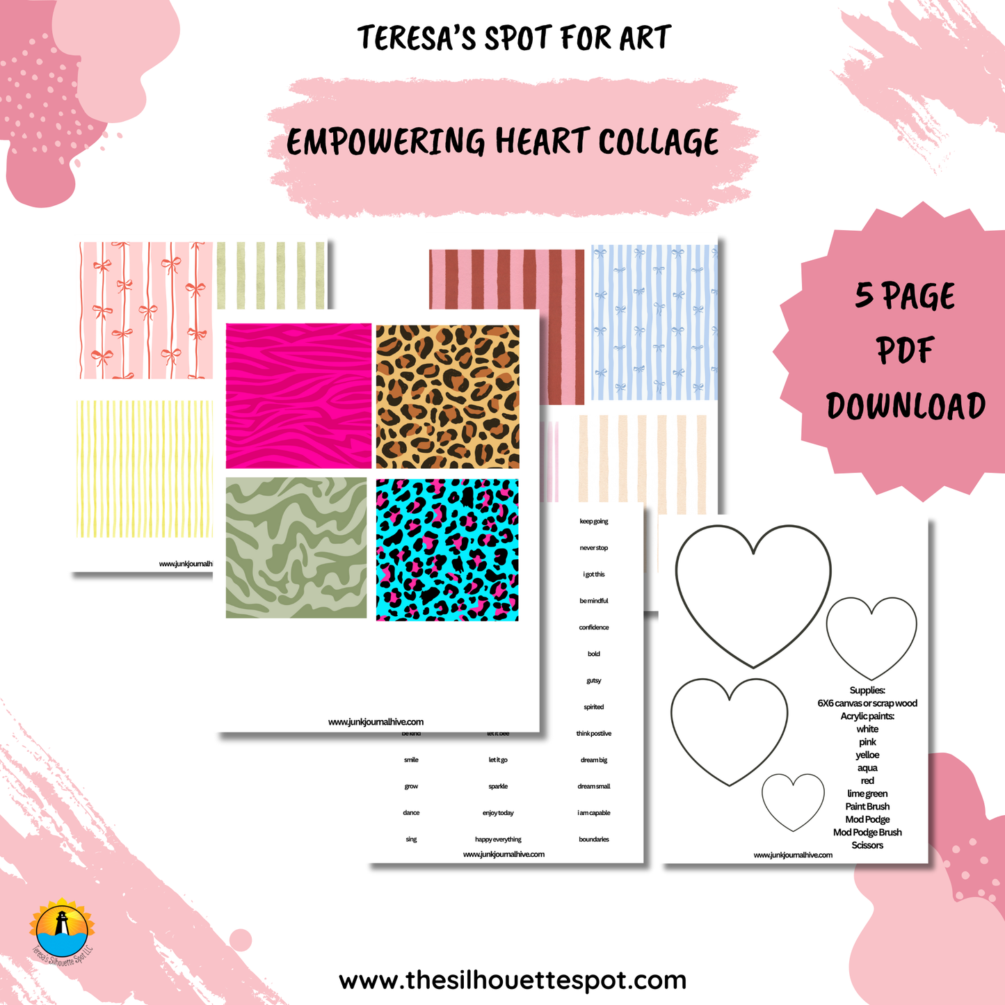 Valentine's Day Empowering Heart Collage (Printable Digital Download)