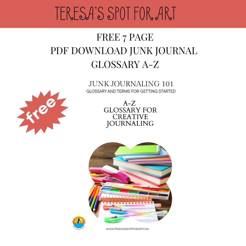 Junk Journaling Glossary A-Z Free Digital Download