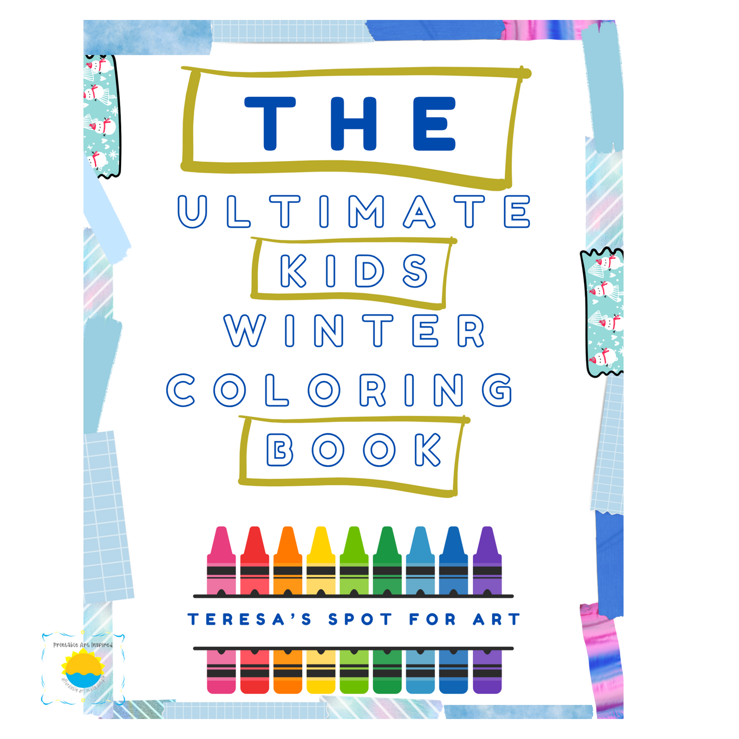 Winter Themed Alphabet Coloring Book for kids| Digital Download|Digital Download Coloring Book for Kids|Winter Themed Children's Coloring