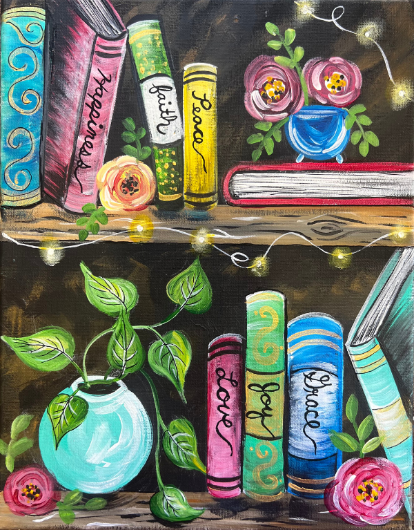 Library Shelf Acrylic Painting Tracer