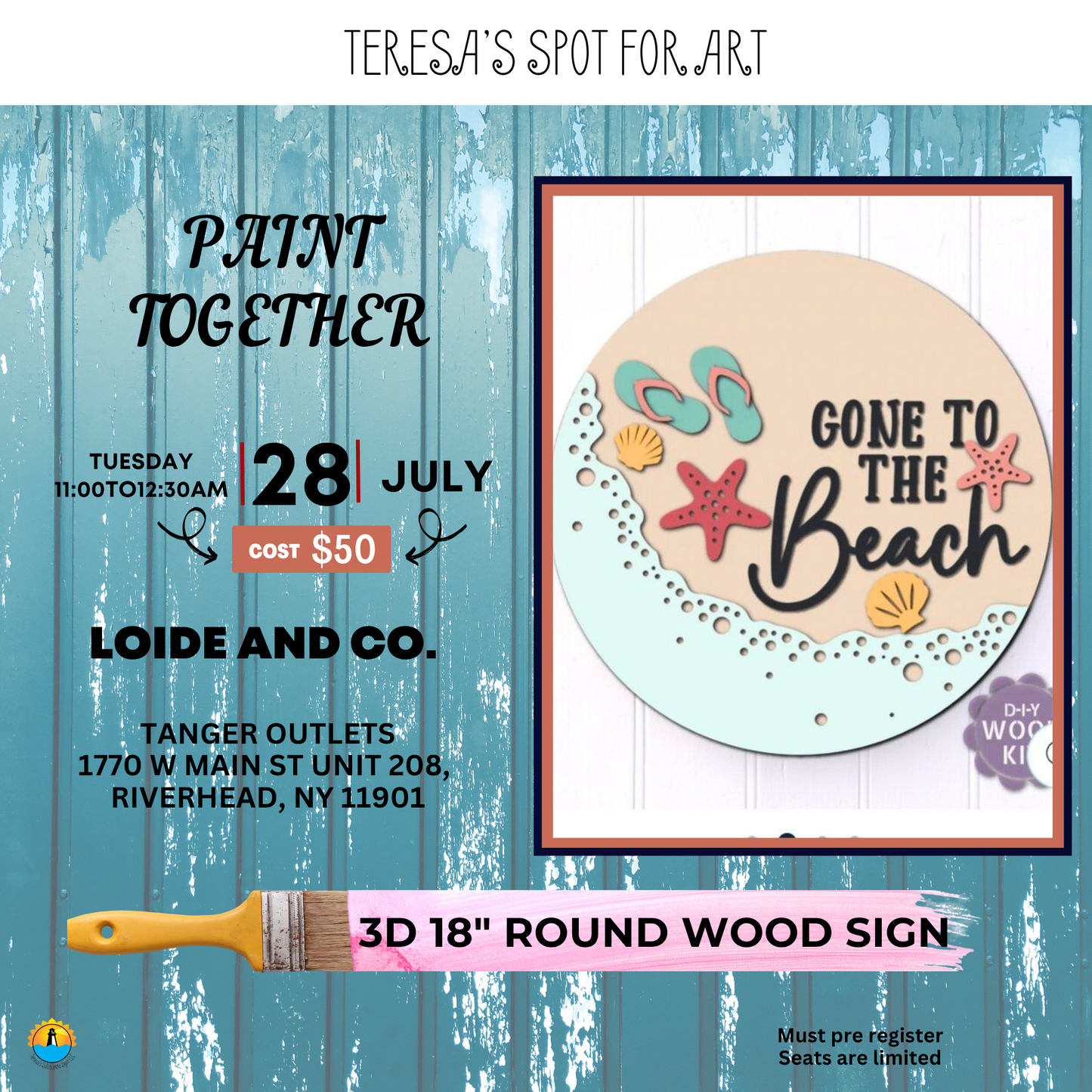 Paint Together: Paint your Own Set 3D 18" Wood Round Wall Decor