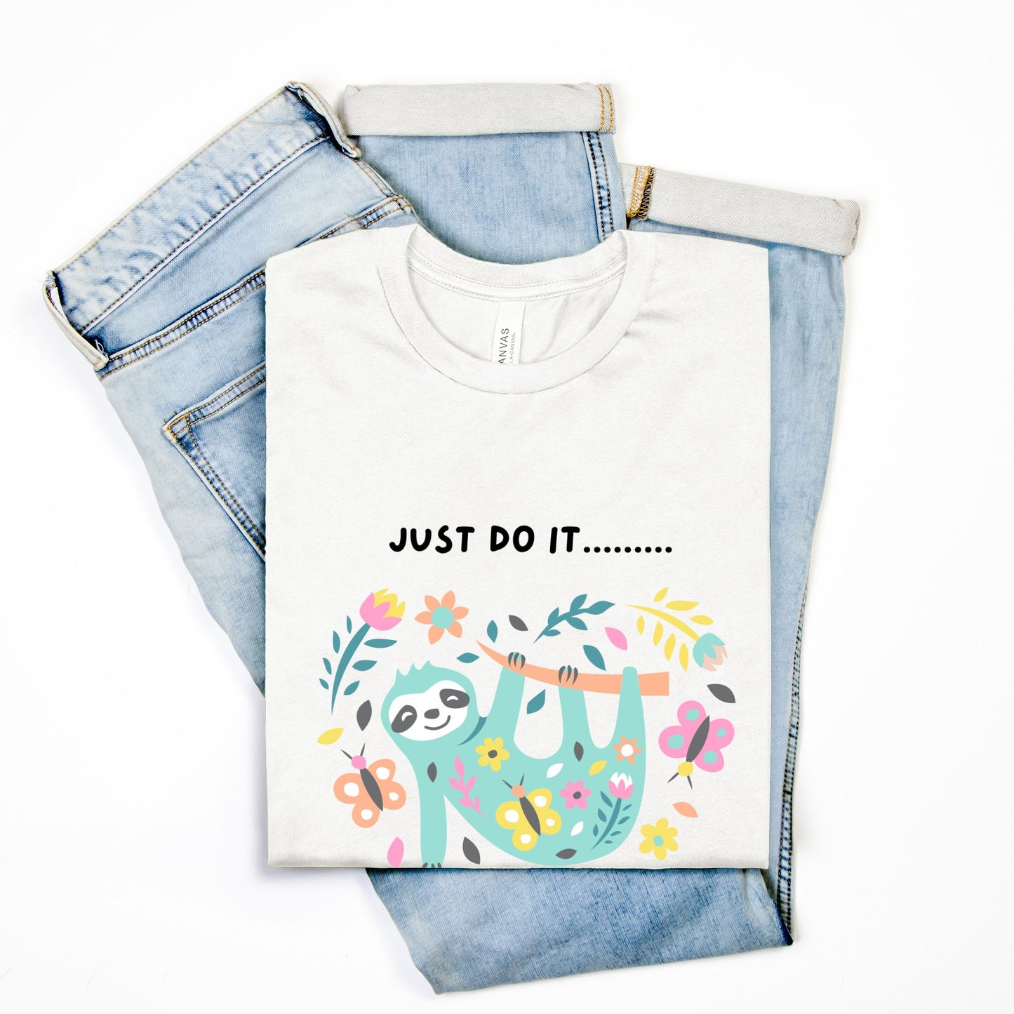 Sloth Just Do it in Pastels Bella Canvas Unisex Tee 3001