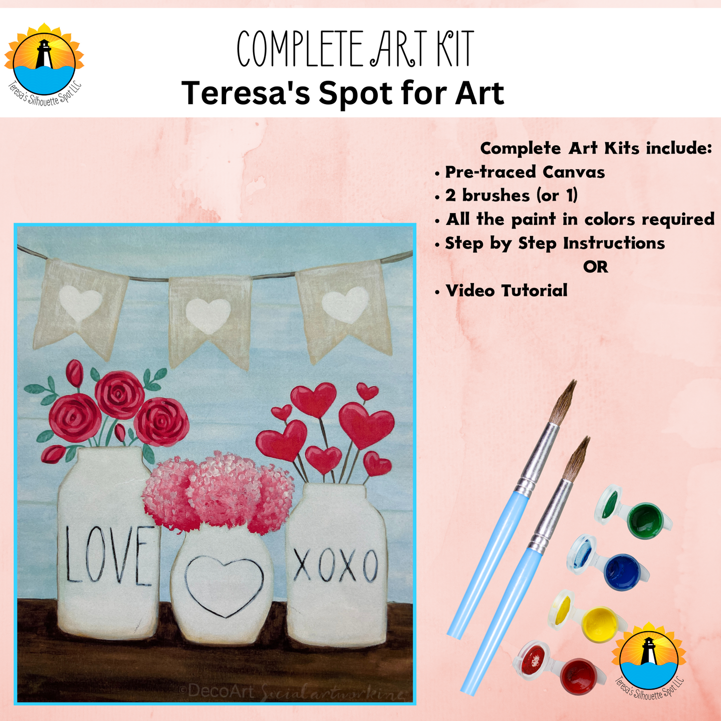 Paint at Home Valentine's Day Couple Painting Complete Art Kit