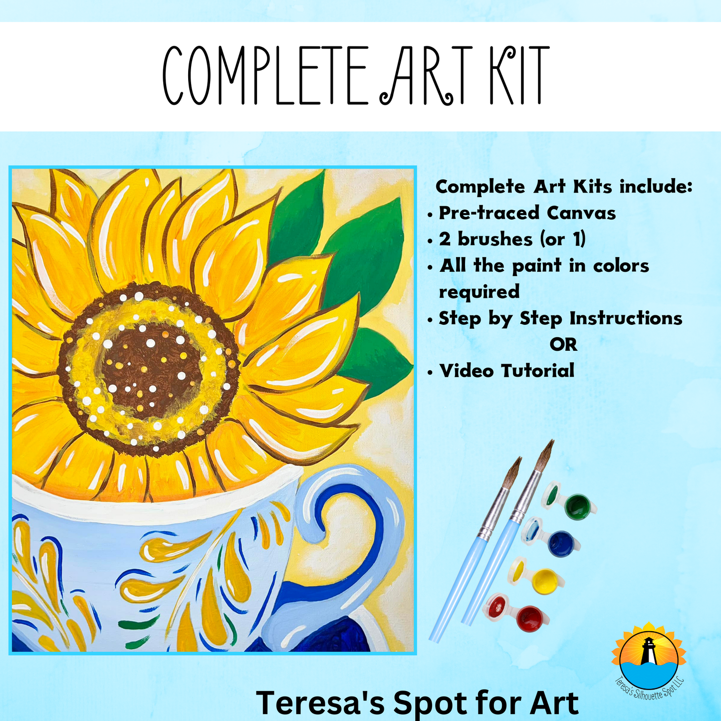 Spring Boho Sunflower for Mom Complete Acrylic Art Kit