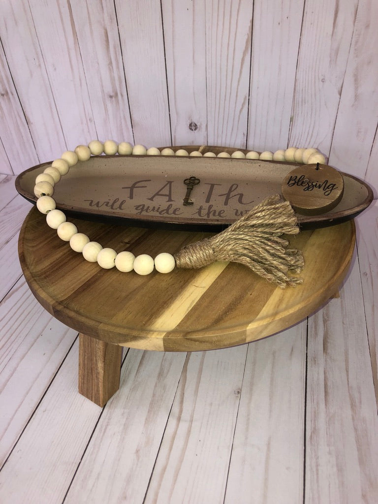Oval Decorative Tray: Faith