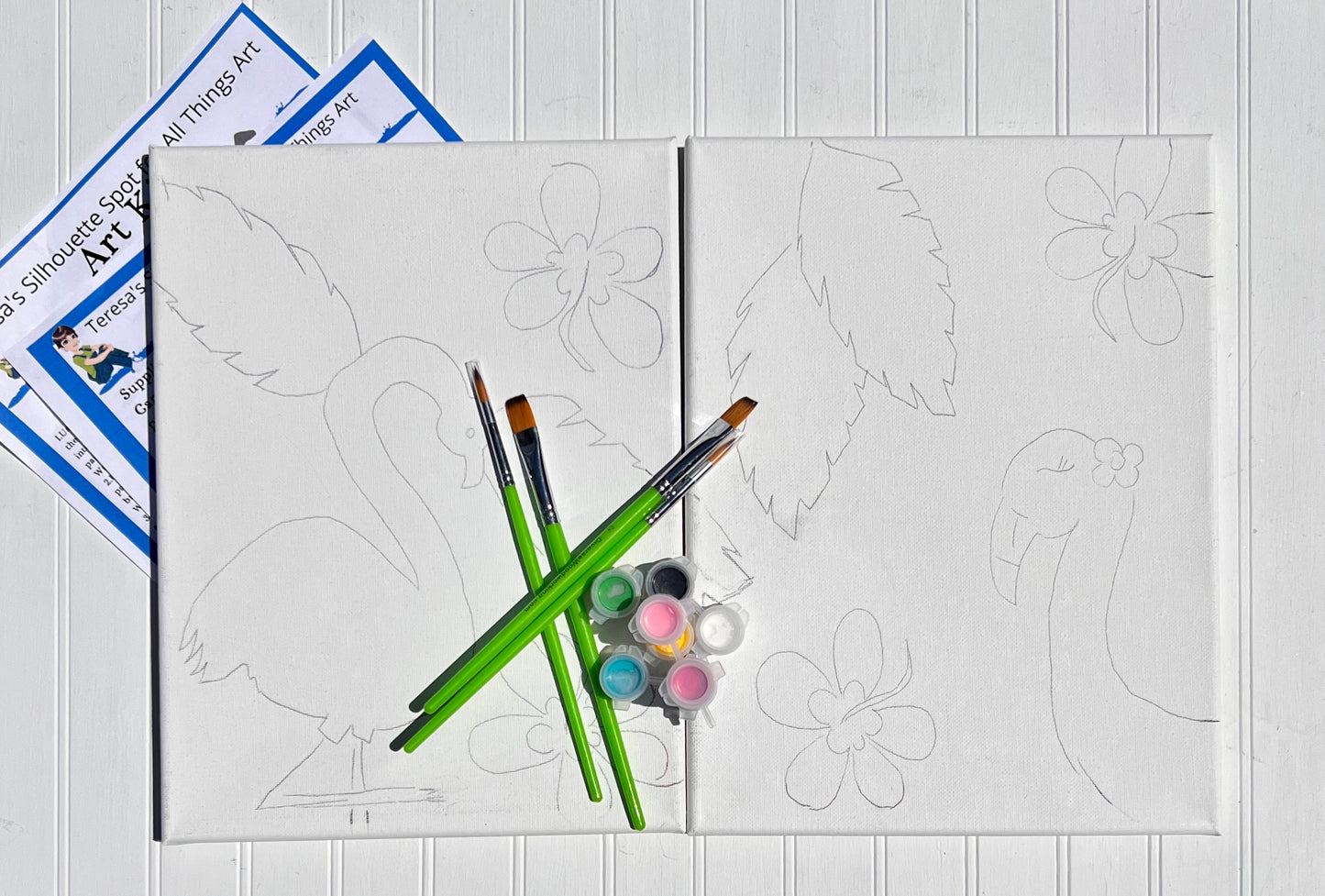 Tropical Beach Flamingo Art Kit