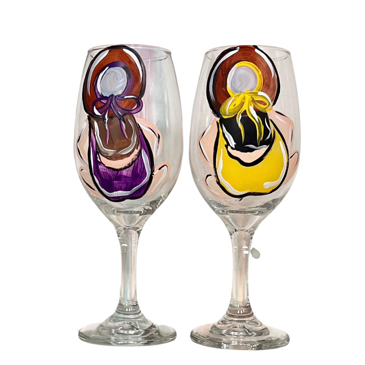 Hand Painted Beach Themed Wine Glasses