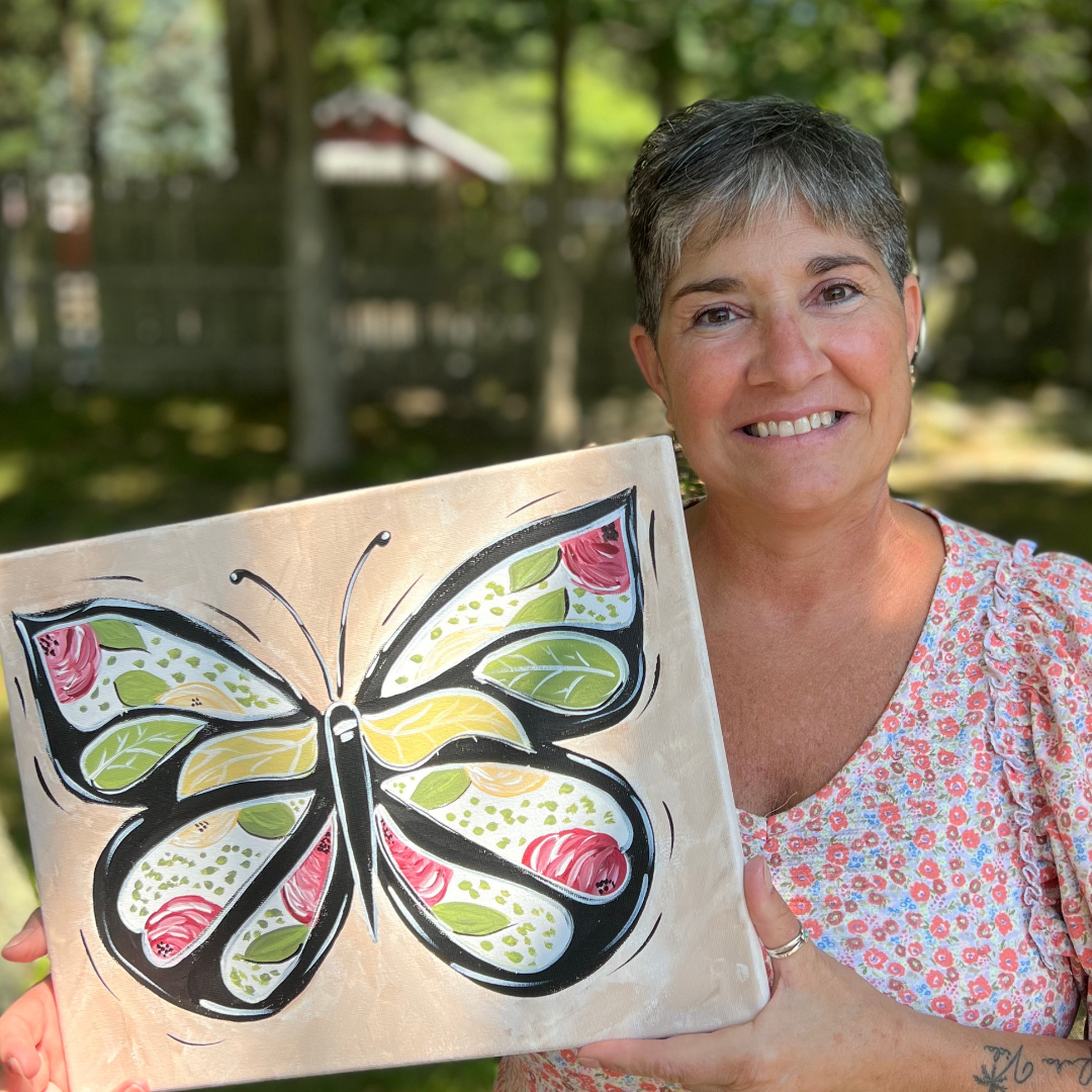 Floral Boho Dragon Fly Acrylic Painting Video Tutorial