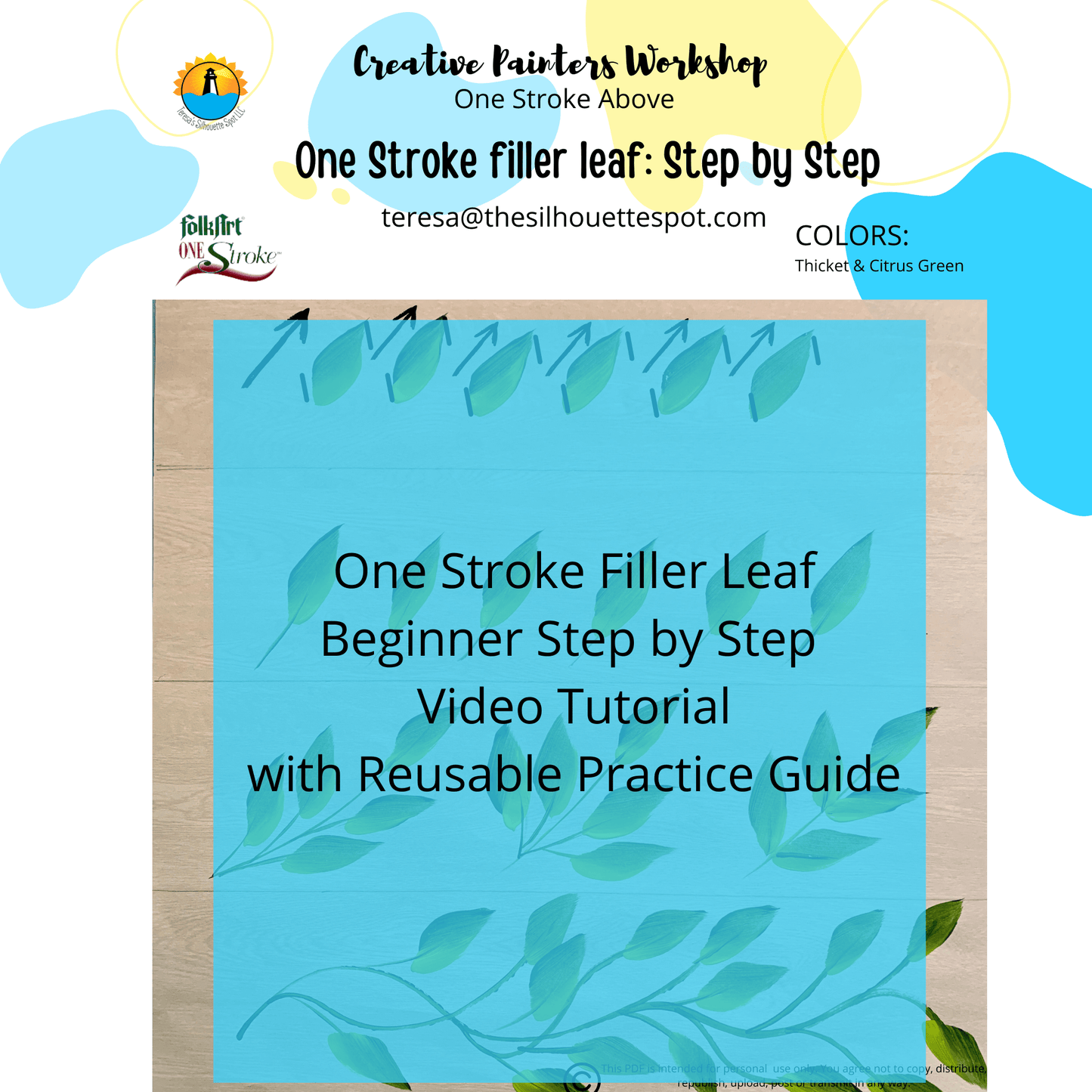 Beginner One Stroke Simple Leaf Paint Tutorial -Donna Dewberry Step by Step One Stroke Simple Filler Leaf