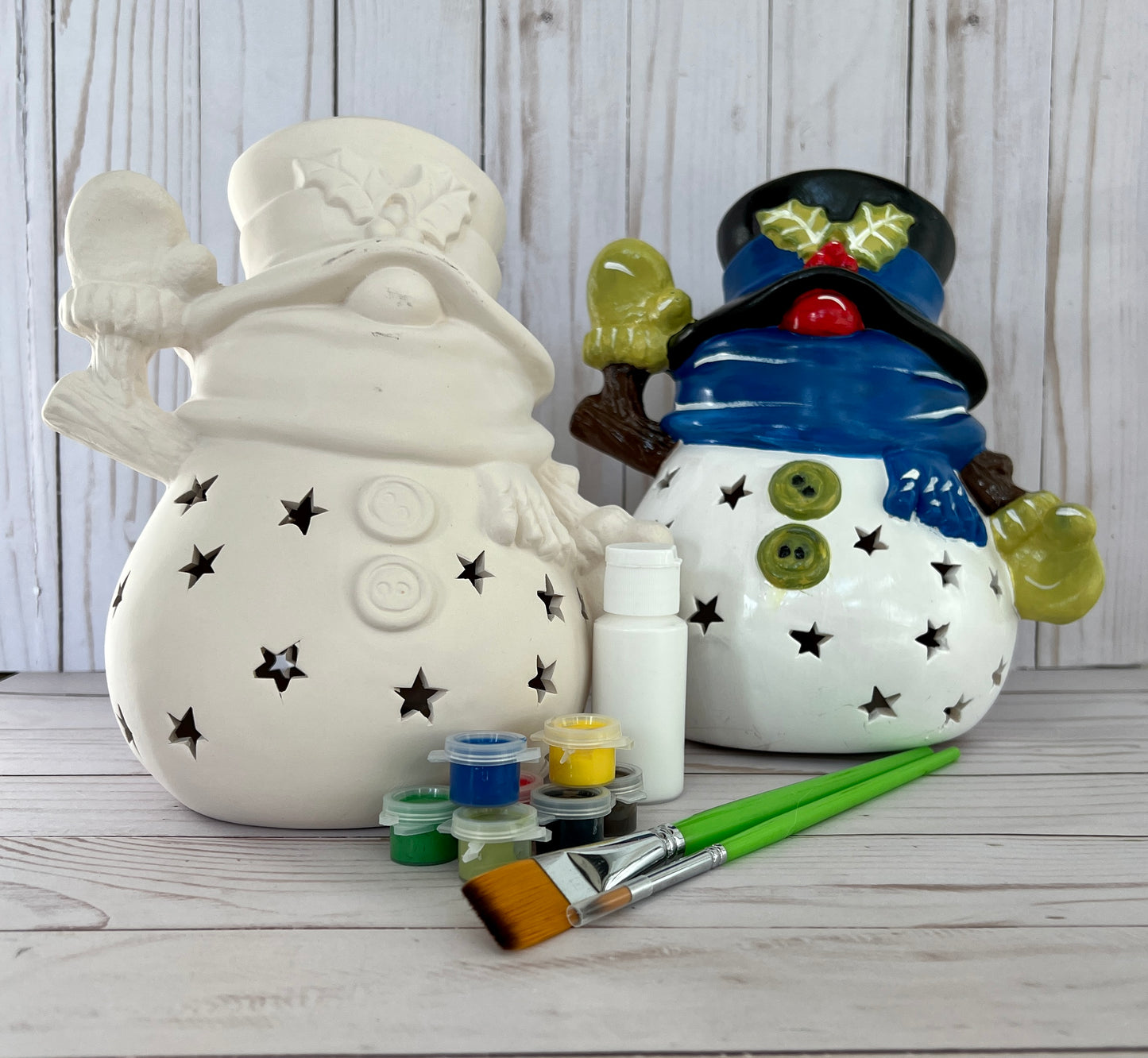 Ceramic Light up Snowman Complete Art Kit