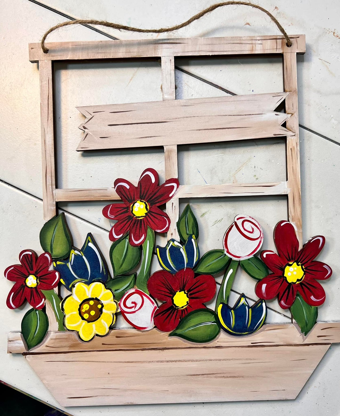Window Box with Spring Flowers Art Kit