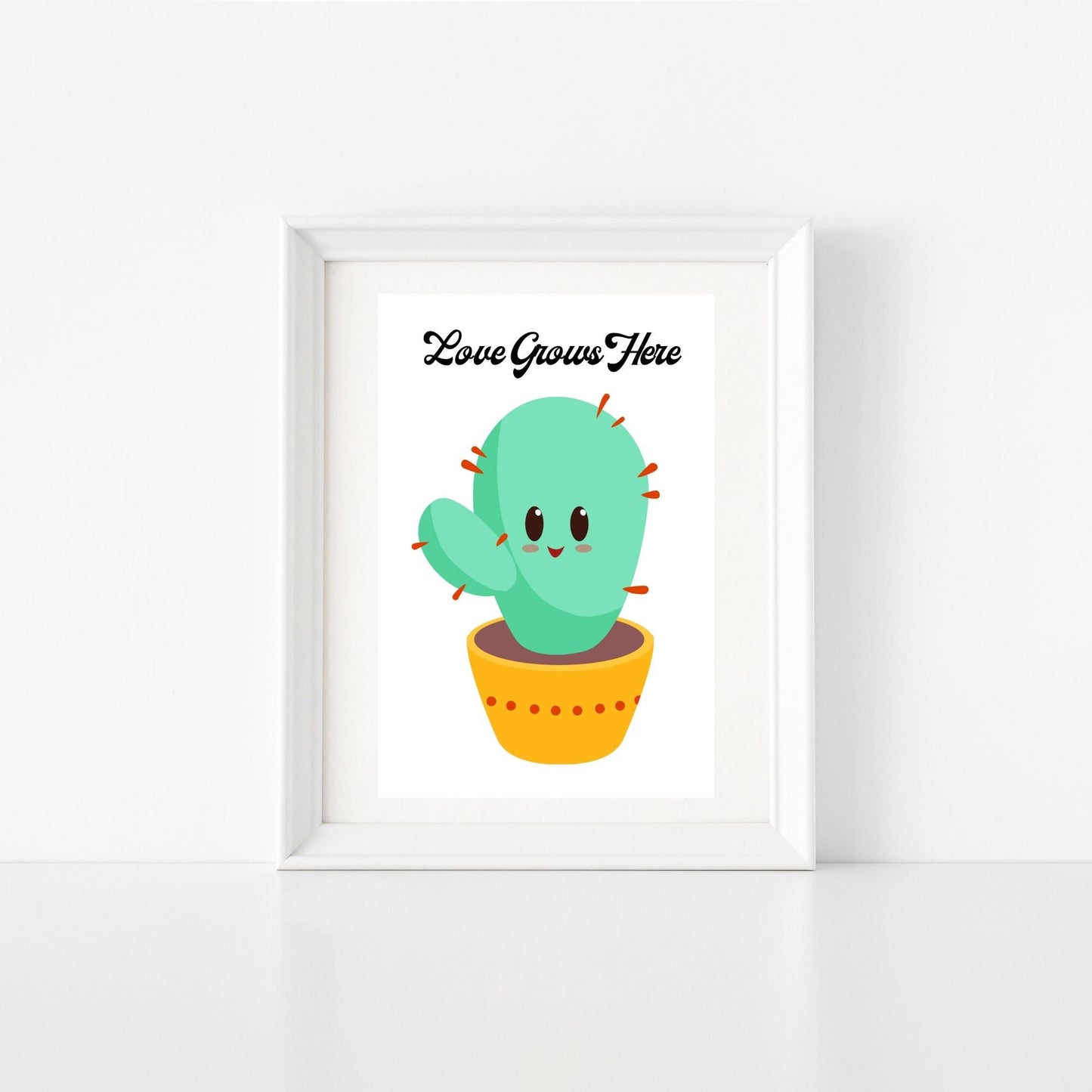 Love Grows Here-Simple Succulent Wall Decoration Digital Download Printable