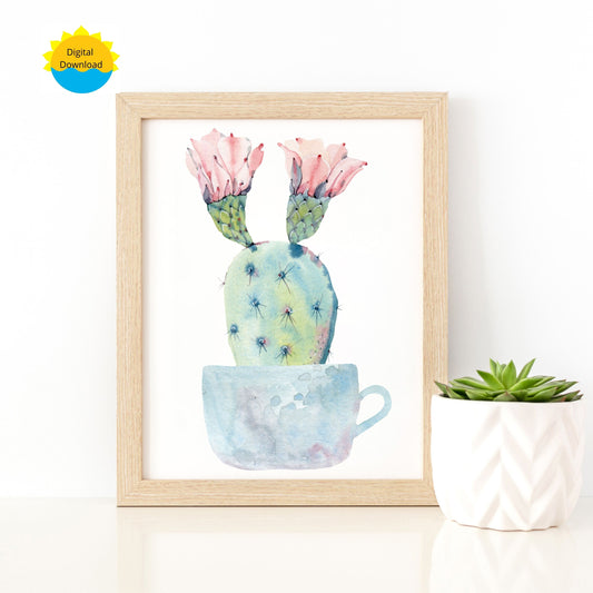 Succulent Watercolor Affordable Digital Art Printable