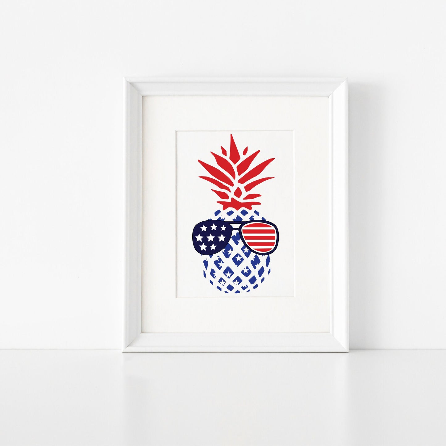 Patriotic Summer Pineapple with Sunglasses Digital Art