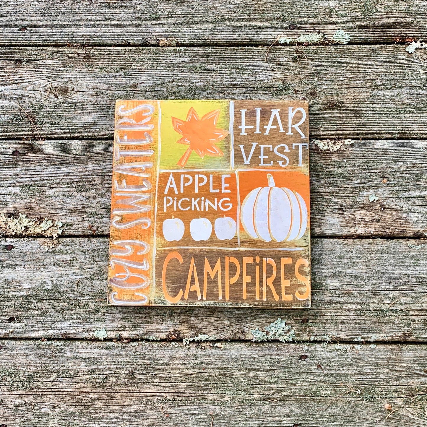 Fall Favorite Things Rustic 12 X 12 Wood Collage