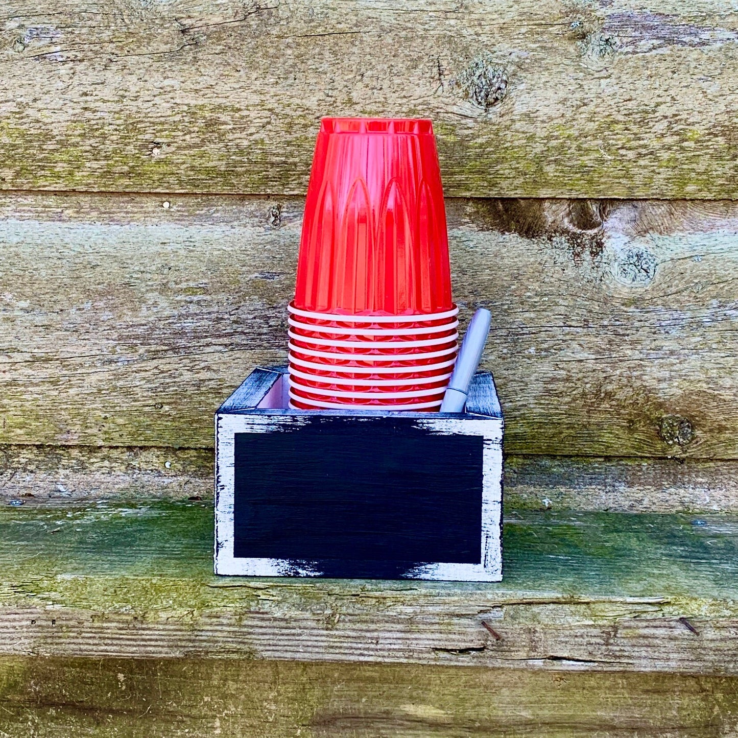 Solo Cup Holder with Marker Holder, Personalize Your Cup Caddy