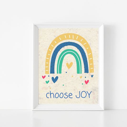 Rainbow Sunset Digital Wall Art Choose Joy Printable