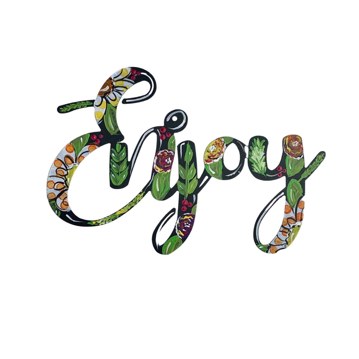 Enjoy Unique Steel Wall Art| Steel Word Cutout for Wall Enjoy