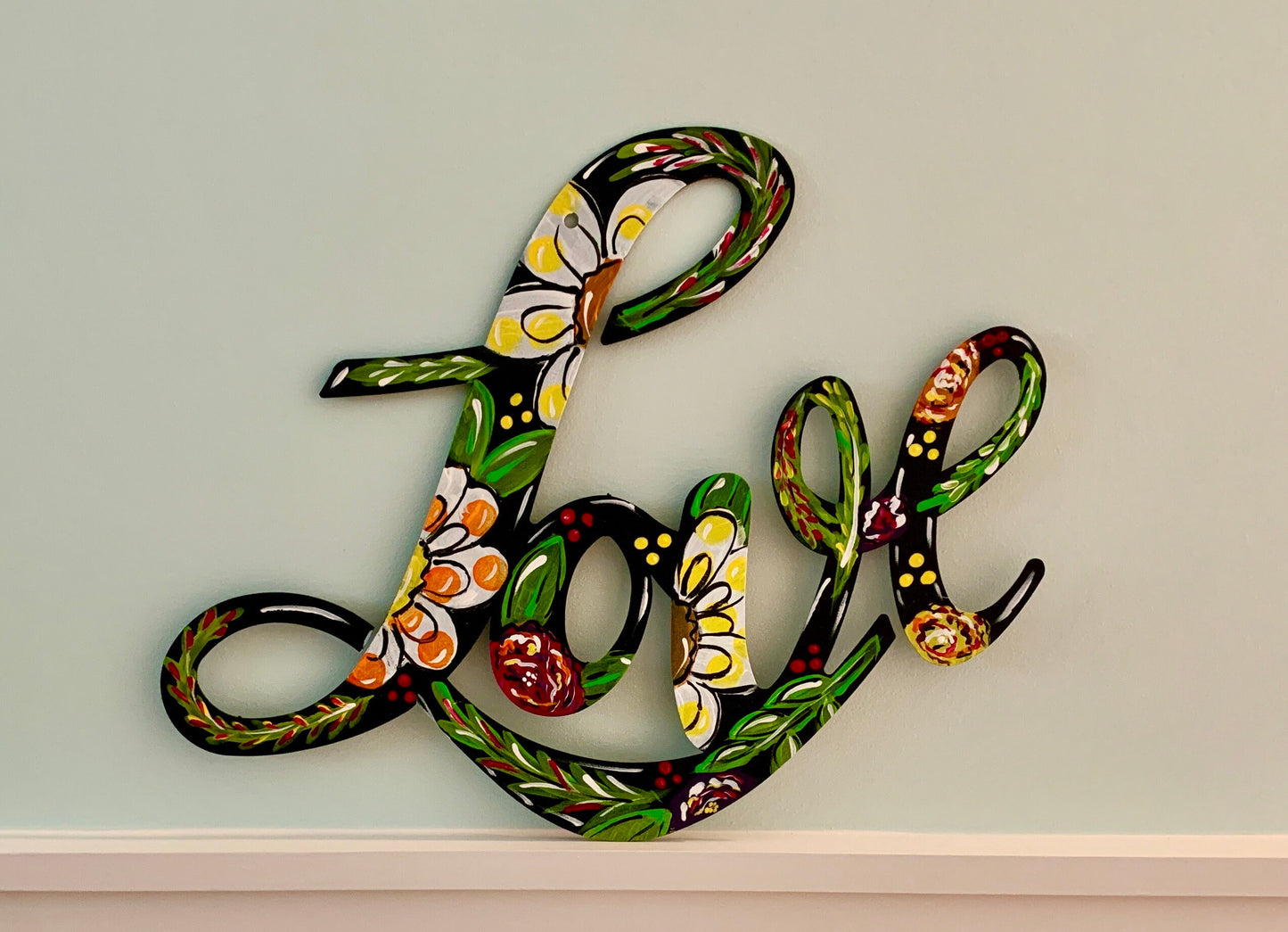 metal word art:love faith hope