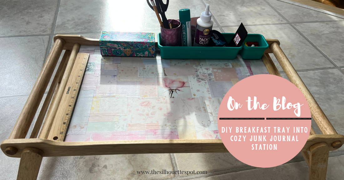 DIY Breakfast Tray into Cozy Junk Journal Station