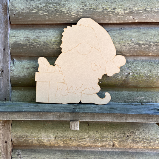 DIY Elf and Christmas Gift Door Hanger Seasonal Wood Cutouts-18" Christmas Wall Decor