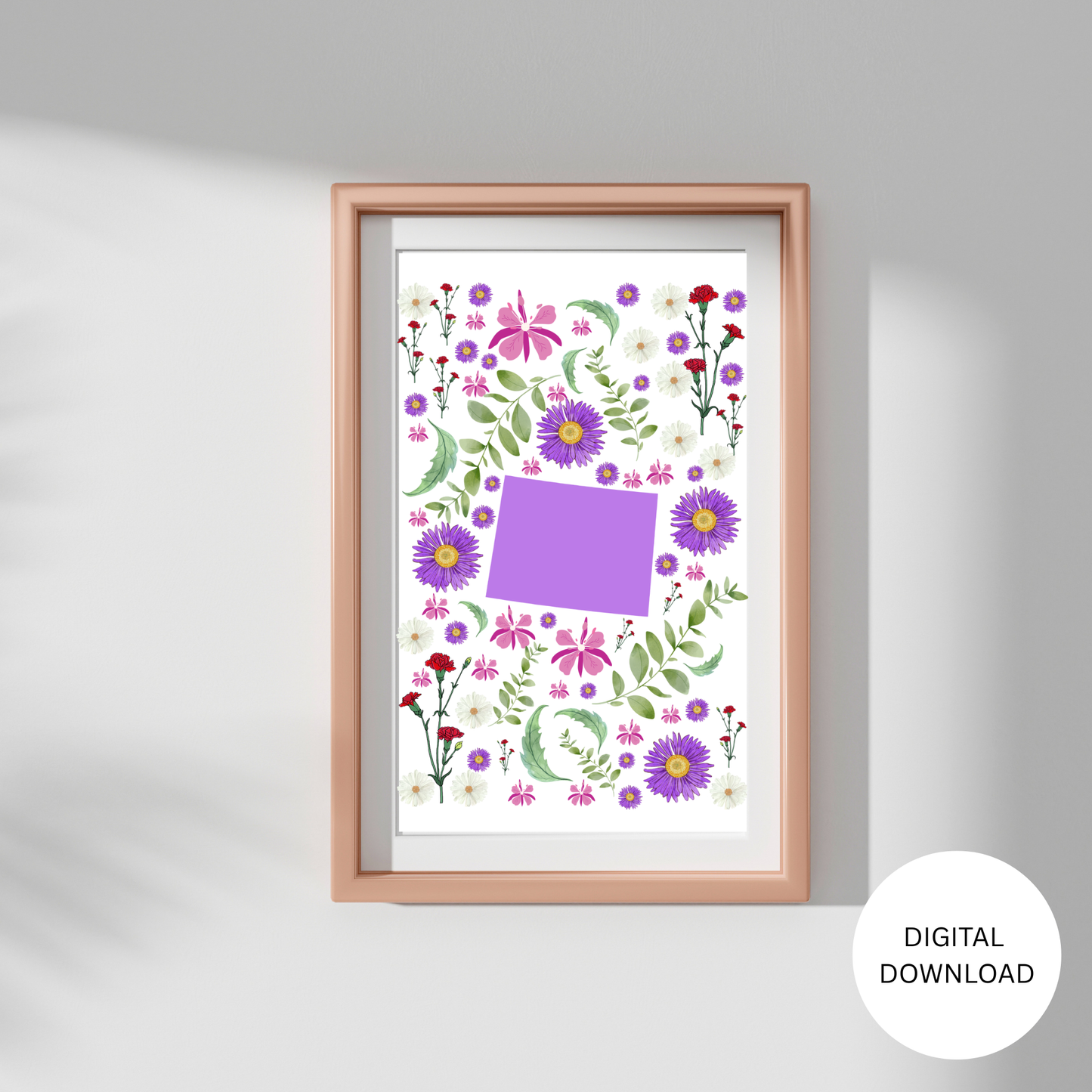 Wyoming State & State Flower Printable Wall Art – Digital Download