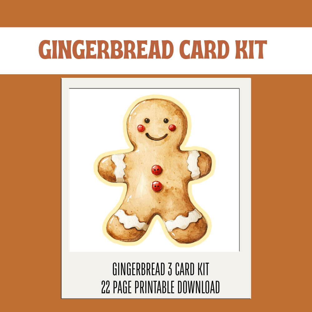 GingerBread DIY 3 Card Paper Craft Kit