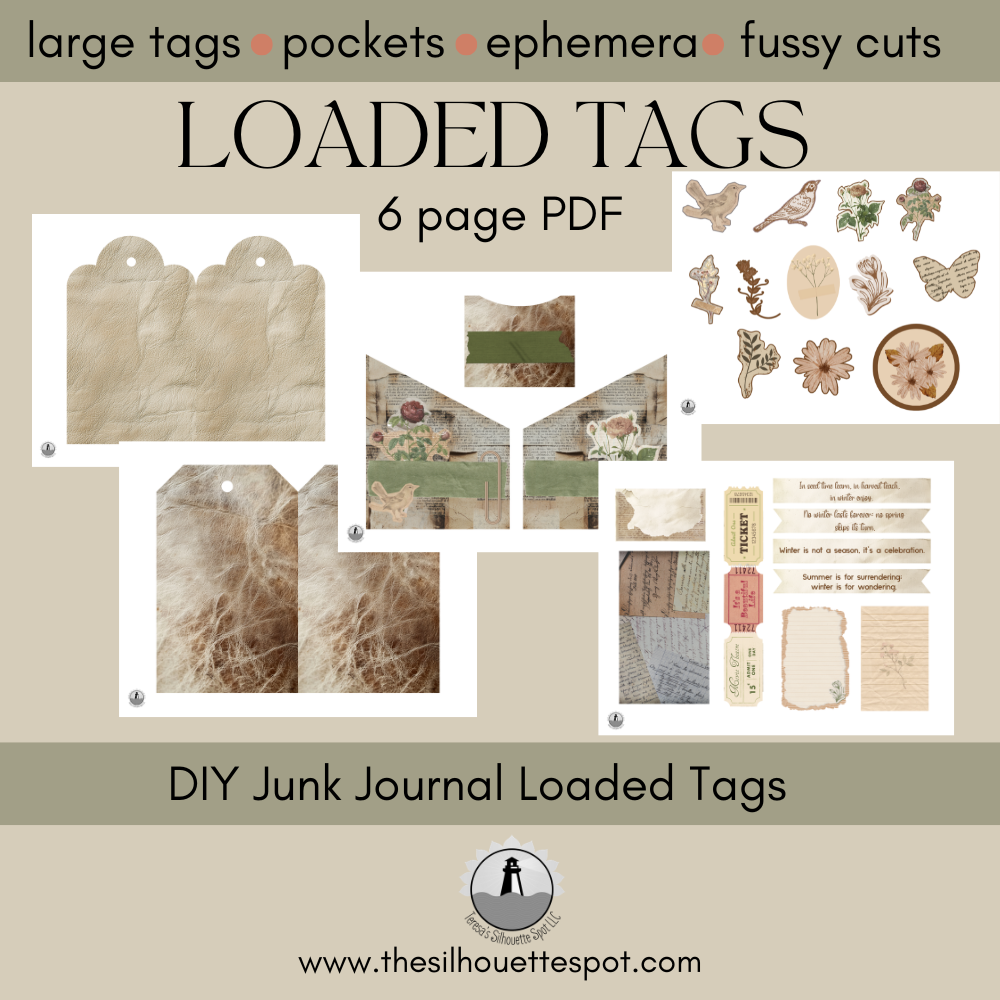 Boho Junk Journal Tags Download