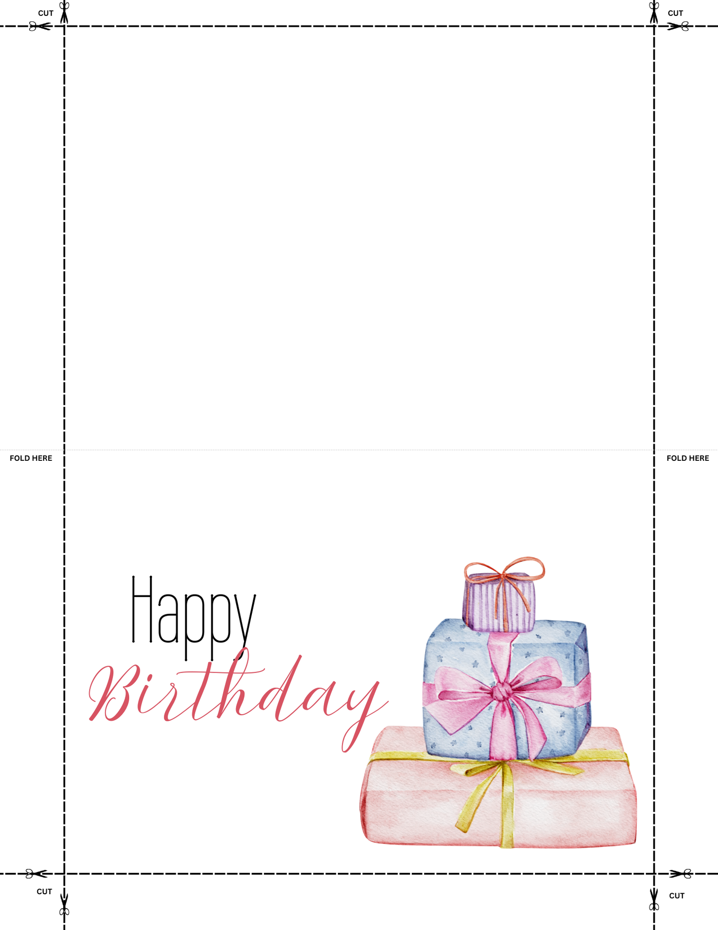 Set of 5 Free Watercolor Birthday Cards (Printable Digital Download)