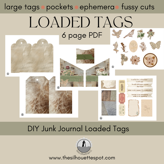 Vintage Loaded Tags Printable –Vintage Florals and Typography