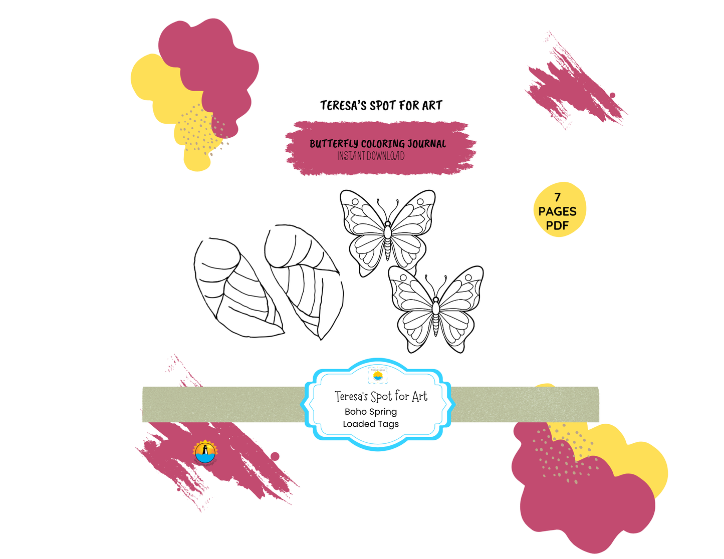Butterfly Coloring DIY Junk Journal Instant Download