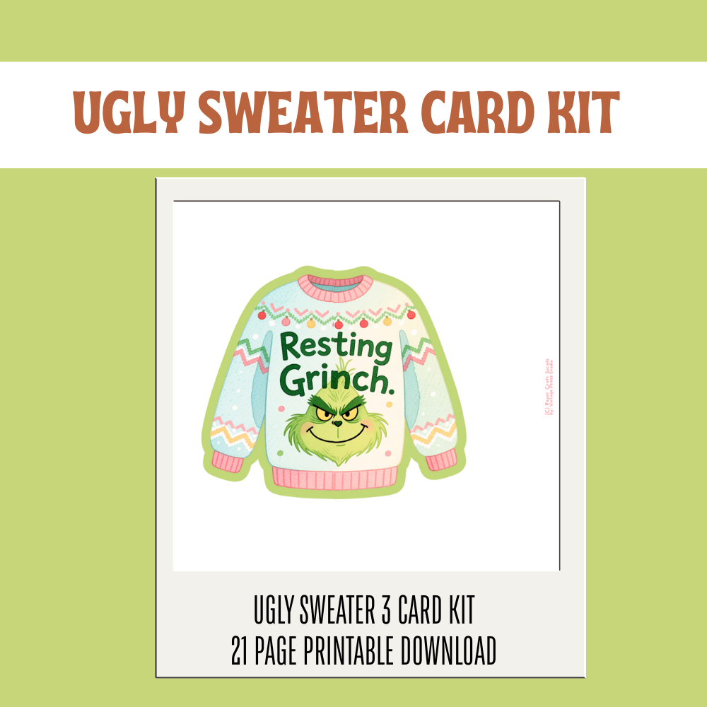Ugly Sweater DIY 3 Card Paper Craft Kit