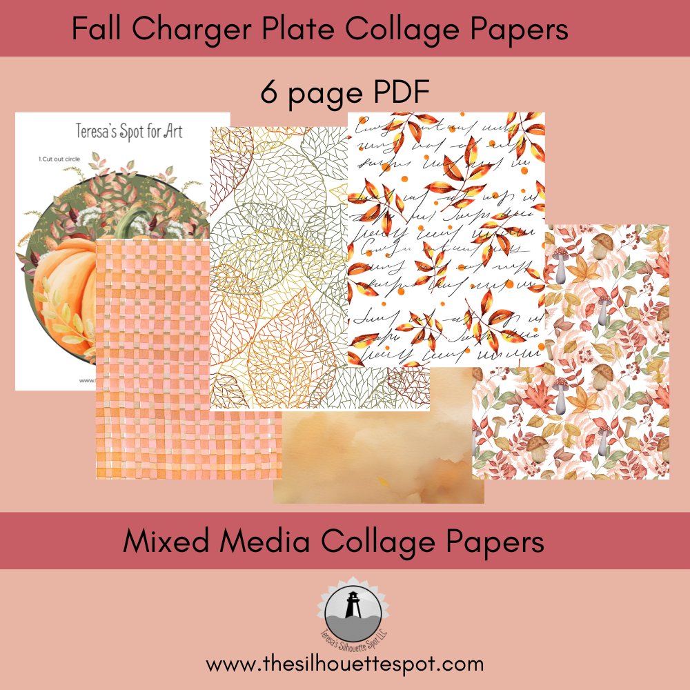 Fall Collage Paper for Dollar Tree Charger:Digital Download