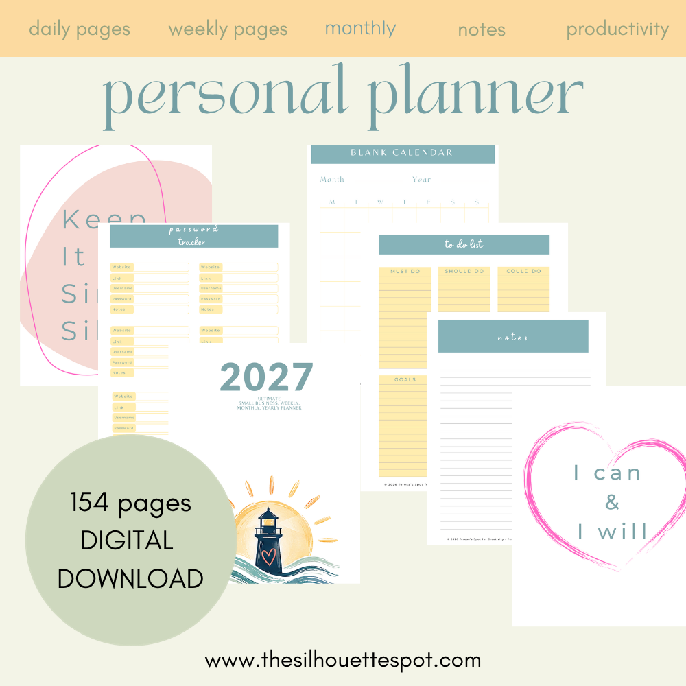 2027 Personal Life Planner | 154-Page Printable Daily, Weekly, Monthly & Yearly Goal and Habit Planner